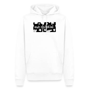 Muh o Schoklad - Sweat à capuche Premium bio Homme - blanc - Devant - Nico (187cm)