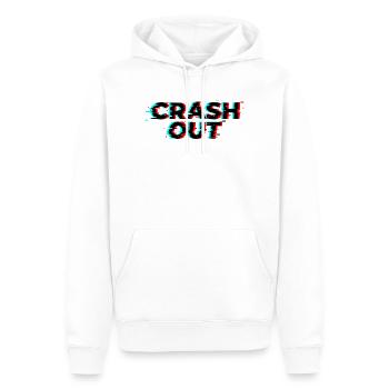 Crash Out – Glitch-Stil Schwarz Rot Cyan - Männer Premium Bio Hoodie - Weiß - Vorne - Nico (187cm)