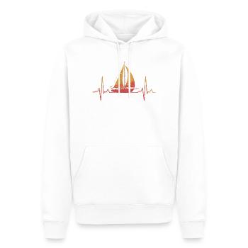 Cœur de la navigation au coucher du soleil - Sweat à capuche Premium bio Homme - blanc - Devant - Nico (187cm)