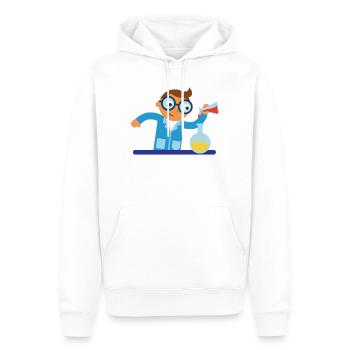 Héros du laboratoire de découverte de chimie - Sweat à capuche Premium bio Homme - blanc - Devant - Nico (187cm)