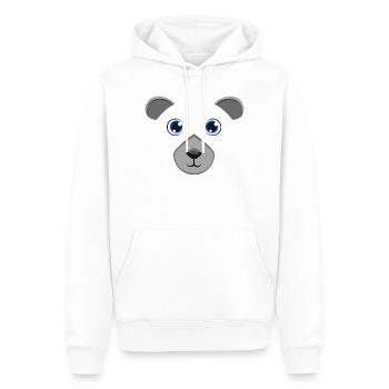 Niedliche Cartoon-Eisbären-Gesicht Blauaugen Arktis-Anim - Männer Premium Bio Hoodie - Weiß - Vorne - Nico (187cm)