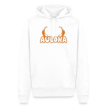 Geschenk für Aulona - Männer Premium Bio Hoodie - Weiß - Vorne - Nico (187cm)