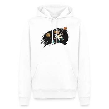 Souris astronaute dans l’espace – Illustration mignonne - Sweat à capuche Premium bio Homme - blanc - Devant - Nico (187cm)