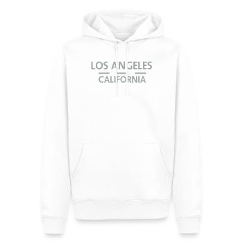 Los Angeles California - Men’s Premium Organic Hoodie - white - Front - Nico (187cm)