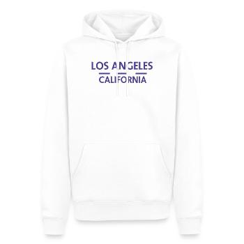 Los Angeles California - Men’s Premium Organic Hoodie - white - Front - Nico (187cm)