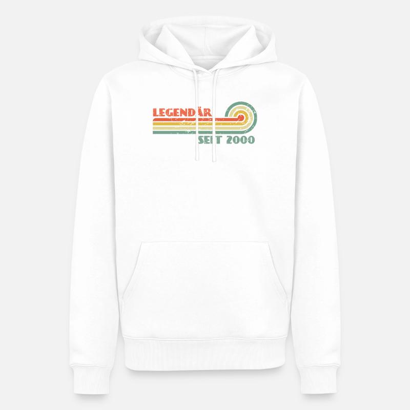 Legendär Seit 2000 Retro Rainbow - Männer Premium Bio Hoodie - Weiß