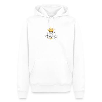 Reste calme Couronne d’Anastasia - Sweat à capuche Premium bio Homme - blanc - Devant - Nico (187cm)
