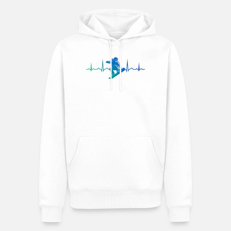 Kompaktes Snowboard Design für Snowboard - Männer Premium Bio Hoodie - Weiß