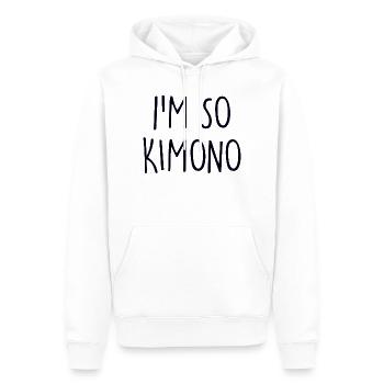 Kimono - Sweat à capuche Premium bio Homme - blanc - Devant - Nico (187cm)