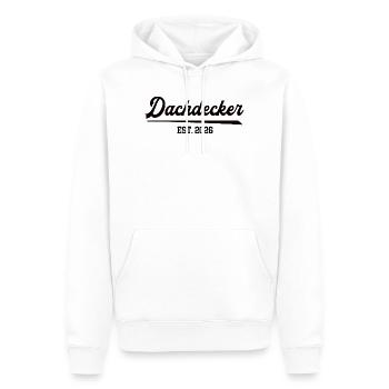 Dachdecker Beruf Roofer Dachbau Job Arbeit Lehre - Männer Premium Bio Hoodie - Weiß - Vorne - Nico (187cm)