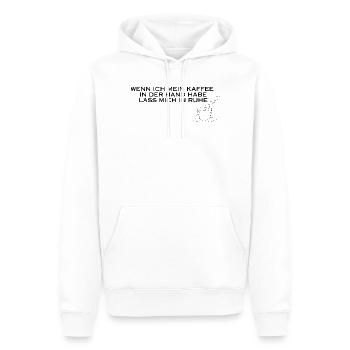 Café à la main - Sweat à capuche Premium bio Homme - blanc - Devant - Nico (187cm)