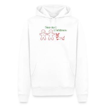 Hristmas – Garçons en pain d’épices et teckels (Ligne rouge) - Sweat à capuche Premium bio Homme - blanc - Devant - Nico (187cm)