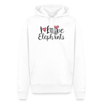 Cœurs d’éléphant aquarelle - Sweat à capuche Premium bio Homme - blanc - Devant - Nico (187cm)