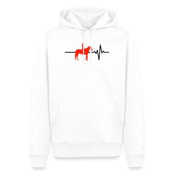 Herzschlag Reiten – Pferd im Blut - Männer Premium Bio Hoodie - Weiß - Vorne - Nico (187cm)