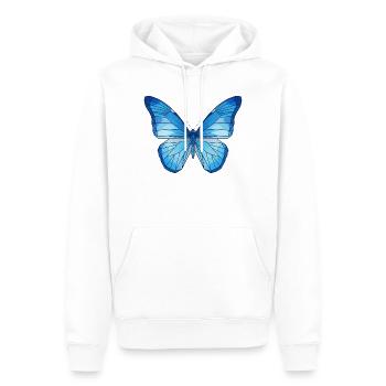 Geometrischer Blauschmetterling - Männer Premium Bio Hoodie - Weiß - Vorne - Nico (187cm)