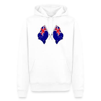 Drapeaux croisés de la Nouvelle-Zélande - Sweat à capuche Premium bio Homme - blanc - Devant - Nico (187cm)