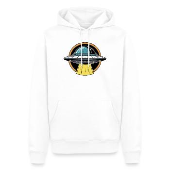 UFO-Lichtstrahl Cartoon - Männer Premium Bio Hoodie - Weiß - Vorne - Nico (187cm)