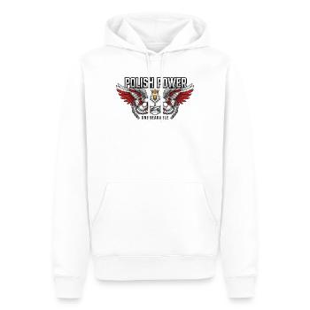 Polnische Kraft – Husaria Gym Beast - Männer Premium Bio Hoodie - Weiß - Vorne - Nico (187cm)