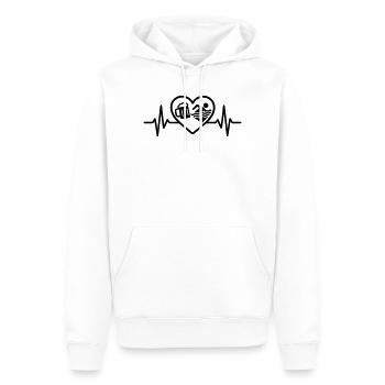 Herz Schwimmen Bier - Männer Premium Bio Hoodie - Weiß - Vorne - Nico (187cm)