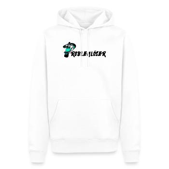 Texte de résolution de problèmes - Sweat à capuche Premium bio Homme - blanc - Devant - Nico (187cm)