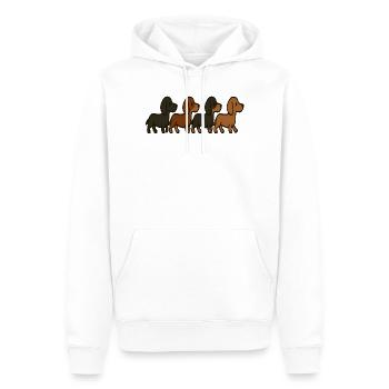 Hundewachstumsmuster Welpe zu Erwachsenen-Illustration - Männer Premium Bio Hoodie - Weiß - Vorne - Nico (187cm)