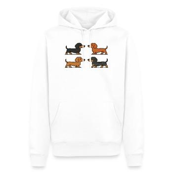 Cute Dachshund Dogs in Color Variations - Men’s Premium Organic Hoodie - white - Front - Nico (187cm)
