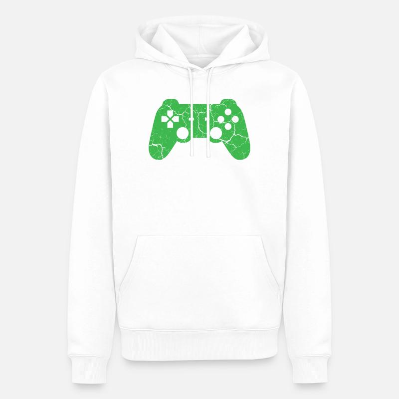 Controller Gaming  - Sweat à capuche Premium bio Homme - blanc