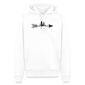 Silhouette de chats sur flèche - Sweat à capuche Premium bio Homme - blanc - Devant - Nico (187cm)