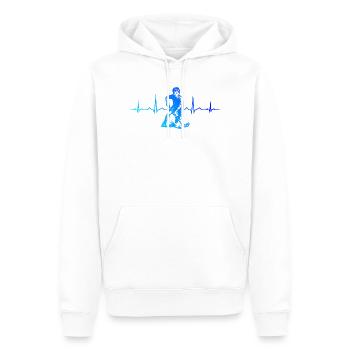 Un motif de floorball clair pour chaque jour - Sweat à capuche Premium bio Homme - blanc - Devant - Nico (187cm)