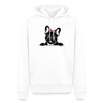 Bouledogue français - Sweat à capuche Premium bio Homme - blanc - Devant - Nico (187cm)