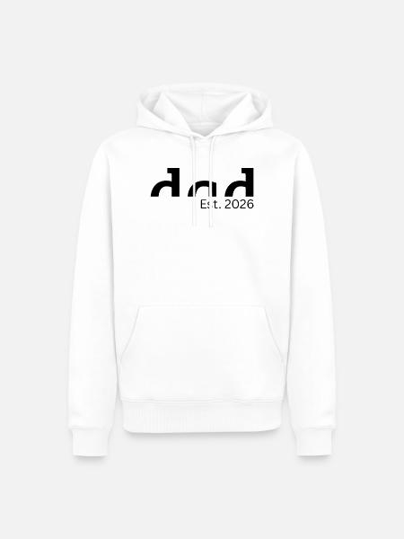 Dad Est. 2026 - Geschenk für werdende Väter - Männer Premium Bio Hoodie - Weiß