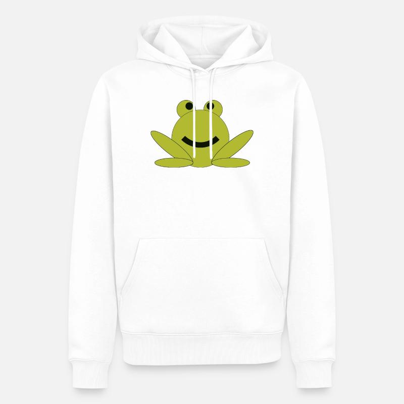 Dessin animé de grenouille joyeuse - Sweat à capuche Premium bio Homme - blanc