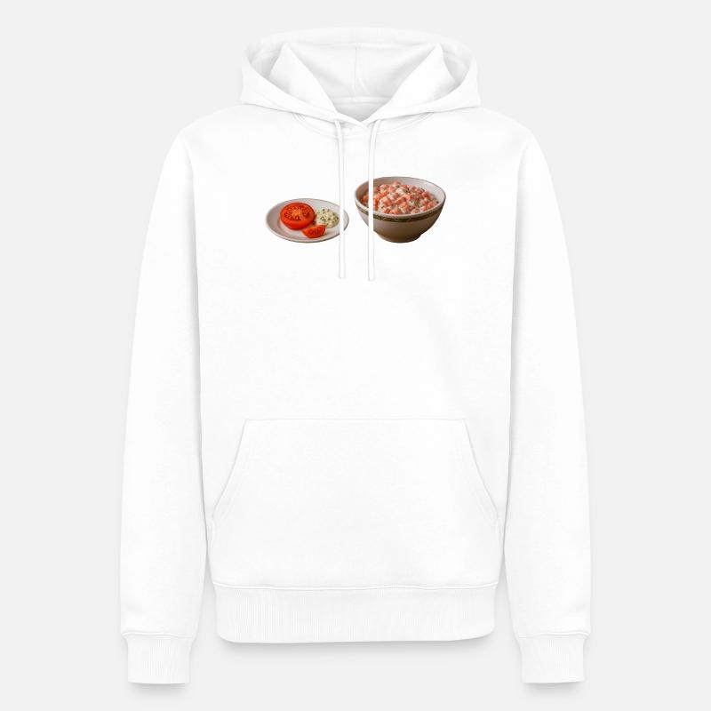 Salade de tomates avec crème sure - Sweat à capuche Premium bio Homme - blanc