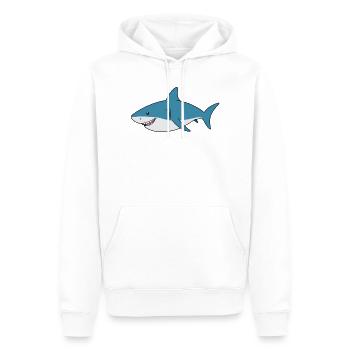 Karikaturhai mit breitem Lächeln - Männer Premium Bio Hoodie - Weiß - Vorne - Nico (187cm)