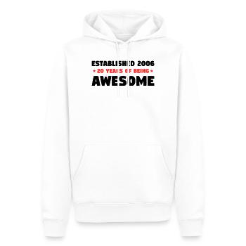Fondé en 2006 20 ans d’anniversaire génial - Sweat à capuche Premium bio Homme - blanc - Devant - Nico (187cm)