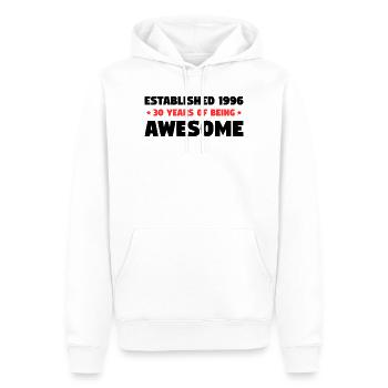 Established 1996 30 Jahre Awesome Geburtstag - Männer Premium Bio Hoodie - Weiß - Vorne - Nico (187cm)