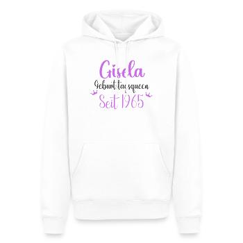 Gisela Geburtstagsqueen seit 1965 Geburtstag - Männer Premium Bio Hoodie - Weiß - Vorne - Nico (187cm)