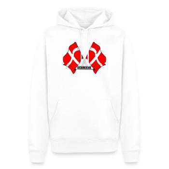 DÄNEMARK – Kreuzende Fahnen - Männer Premium Bio Hoodie - Weiß - Vorne - Nico (187cm)