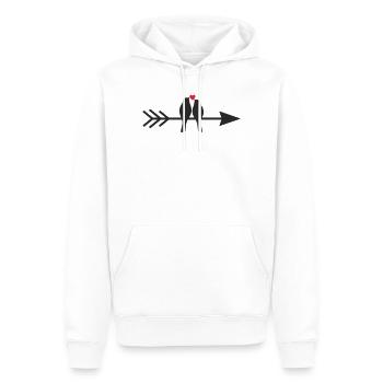 Vögel auf Pfeil mit Herz - Männer Premium Bio Hoodie - Weiß - Vorne - Nico (187cm)