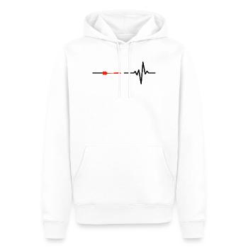 Darts Is My Life, Heartbeat, 180, Bulls Eye - Men’s Premium Organic Hoodie - white - Front - Nico (187cm)
