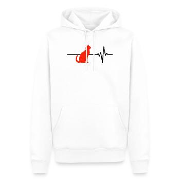 Katzen sind mein Leben, Herzschlag, Catlover - Männer Premium Bio Hoodie - Weiß - Vorne - Nico (187cm)