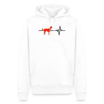 Hund ist mein Herzschlag, Doglover, Hunde - Männer Premium Bio Hoodie - Weiß - Vorne - Nico (187cm)