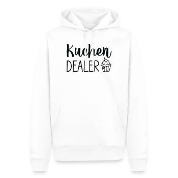 Kuchen Cupcake Script Logo - Men’s Premium Organic Hoodie - white - Front - Nico (187cm)