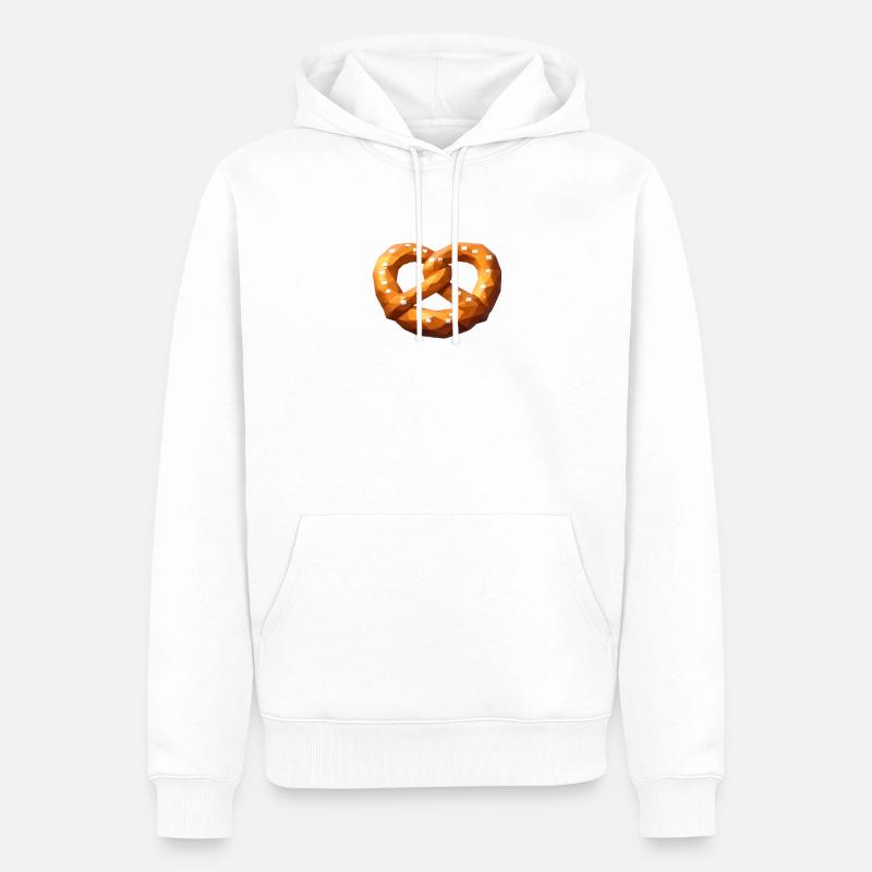 Low Poly Orange Polygonale Brezel - Männer Premium Bio Hoodie - Weiß