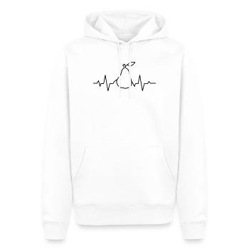 Geschenk für Ernährungsfans, Birne Herzschlag - Männer Premium Bio Hoodie - Weiß - Vorne - Nico (187cm)