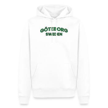 Text der Grünen Stadt Göteborg - Männer Premium Bio Hoodie - Weiß - Vorne - Nico (187cm)
