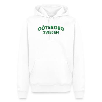 Göteborg, Schweden im grünen Kurventext - Männer Premium Bio Hoodie - Weiß - Vorne - Nico (187cm)