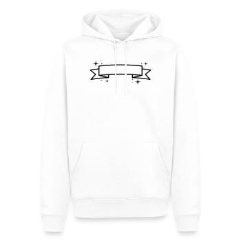 Bannière - Insérer le texte - Sweat à capuche Premium bio Homme - blanc - Devant - Nico (187cm)