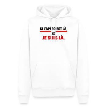 Wenn der Aperitif da ist, bin ich dabei, Humor - Männer Premium Bio Hoodie - Weiß - Vorne - Nico (187cm)