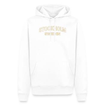 Texte du plan or de Stockholm Sweden - Sweat à capuche Premium bio Homme - blanc - Devant - Nico (187cm)